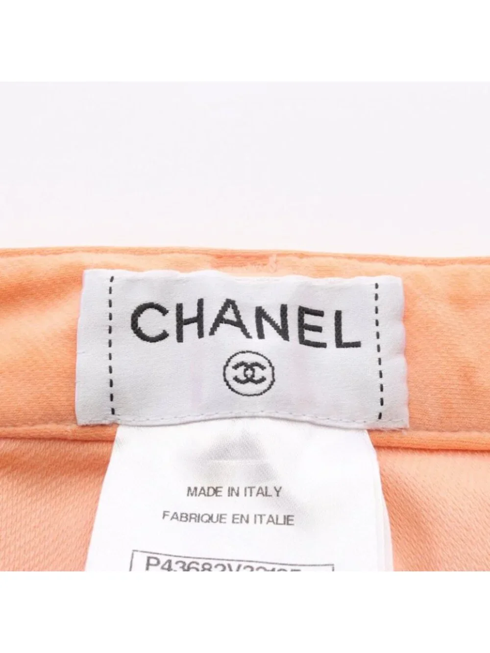 Chanel Pants CC Logo Pearl Button Skinny Cotton
